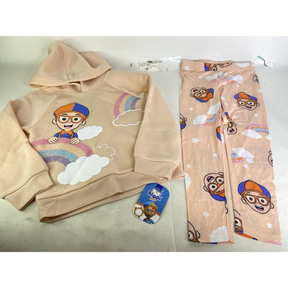 Blippi 2 Piece Hoodie Sweatshirt and Leggings Pants Outfit Set Girls Size 5